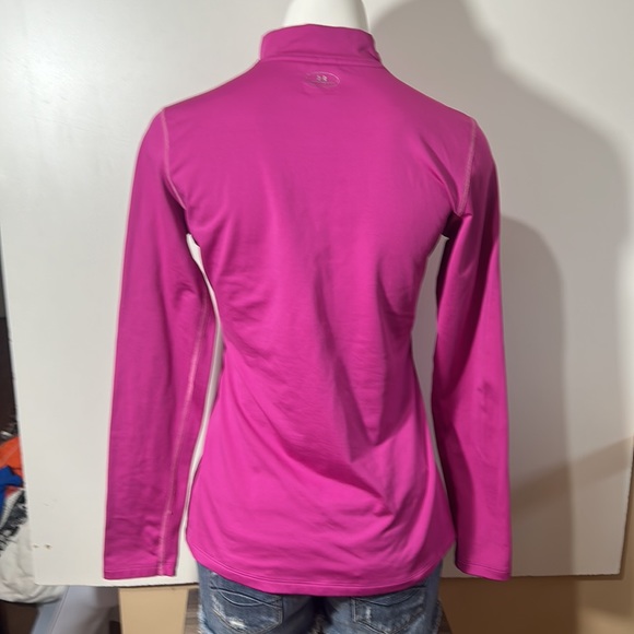UNDER ARMOUR WOMENS COLDGEAR COMPRESSION MOCK TOP DARK PINK SIZE LARGE - Picture 3 of 4